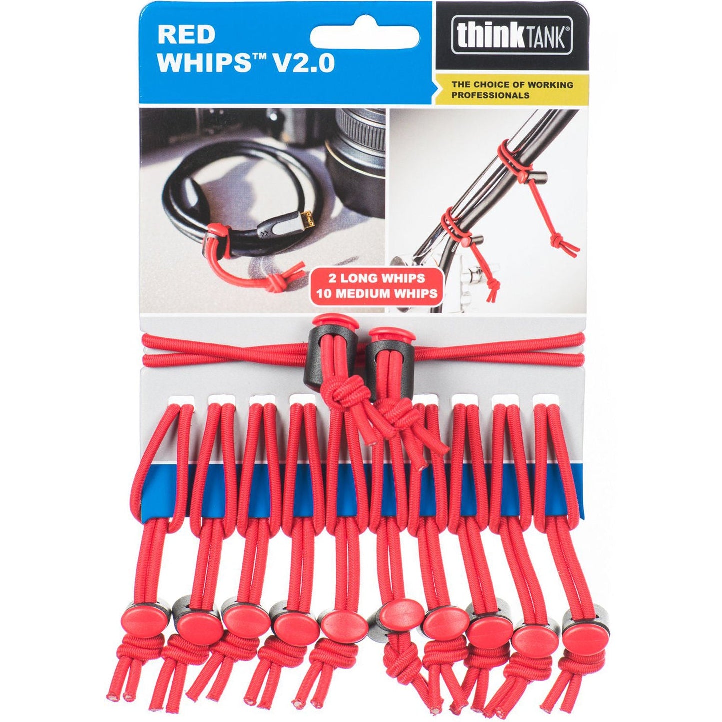 Think Tank Photo Red Whips Bungie Cable Ties V2 Single