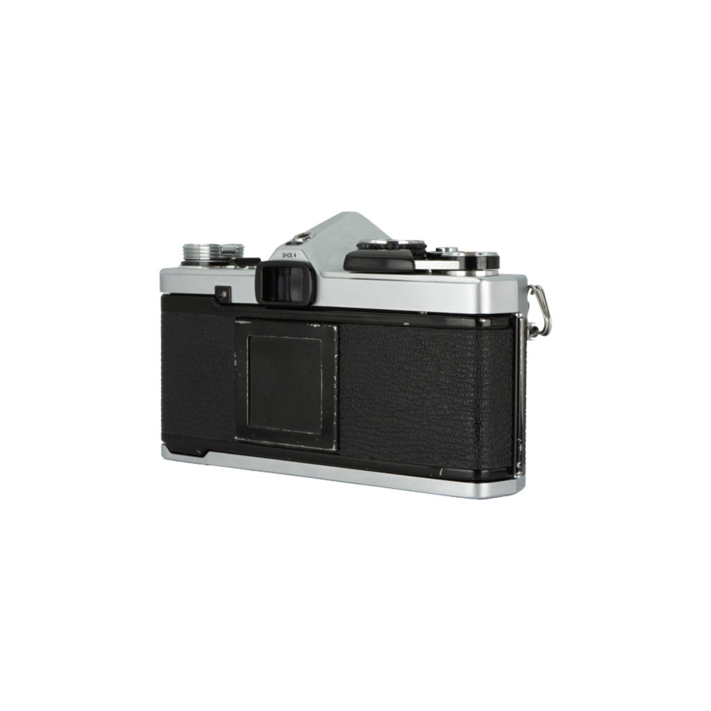 Olympus OM-2n 35mm SLR camera with Olympus 50mm f/1.8 SLR 35mm film lens.