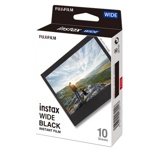 Fujifilm Instax Wide Black Frame Color Instant Film, 10 Exposures